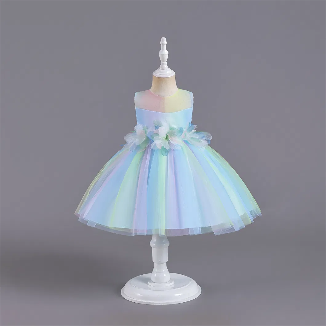 Customized Puffy Sweet Style Flower Girl Wedding Dress Elegant Princess Baby Girl Party Birthday Dress for Quick Delivery